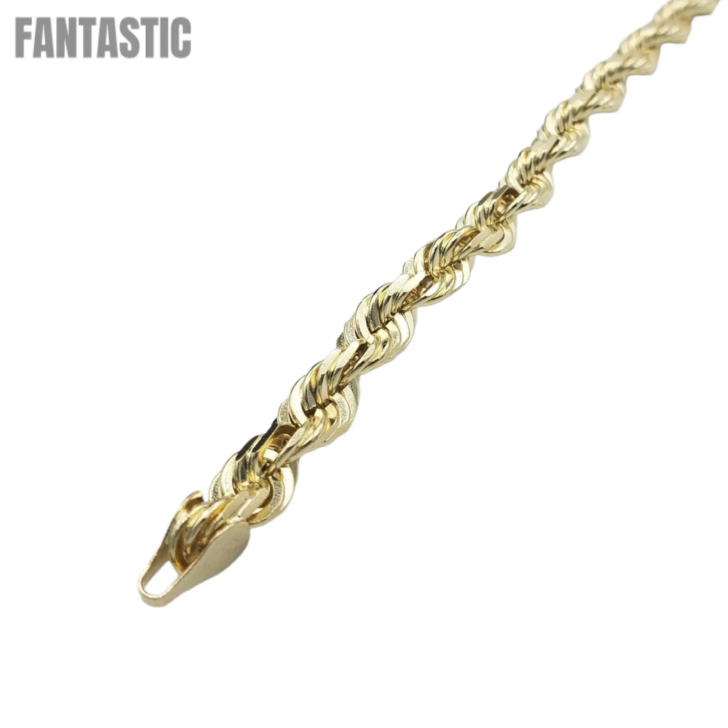 14K Yellow Gold- Solid Rope Bracelet Fantastic NYC