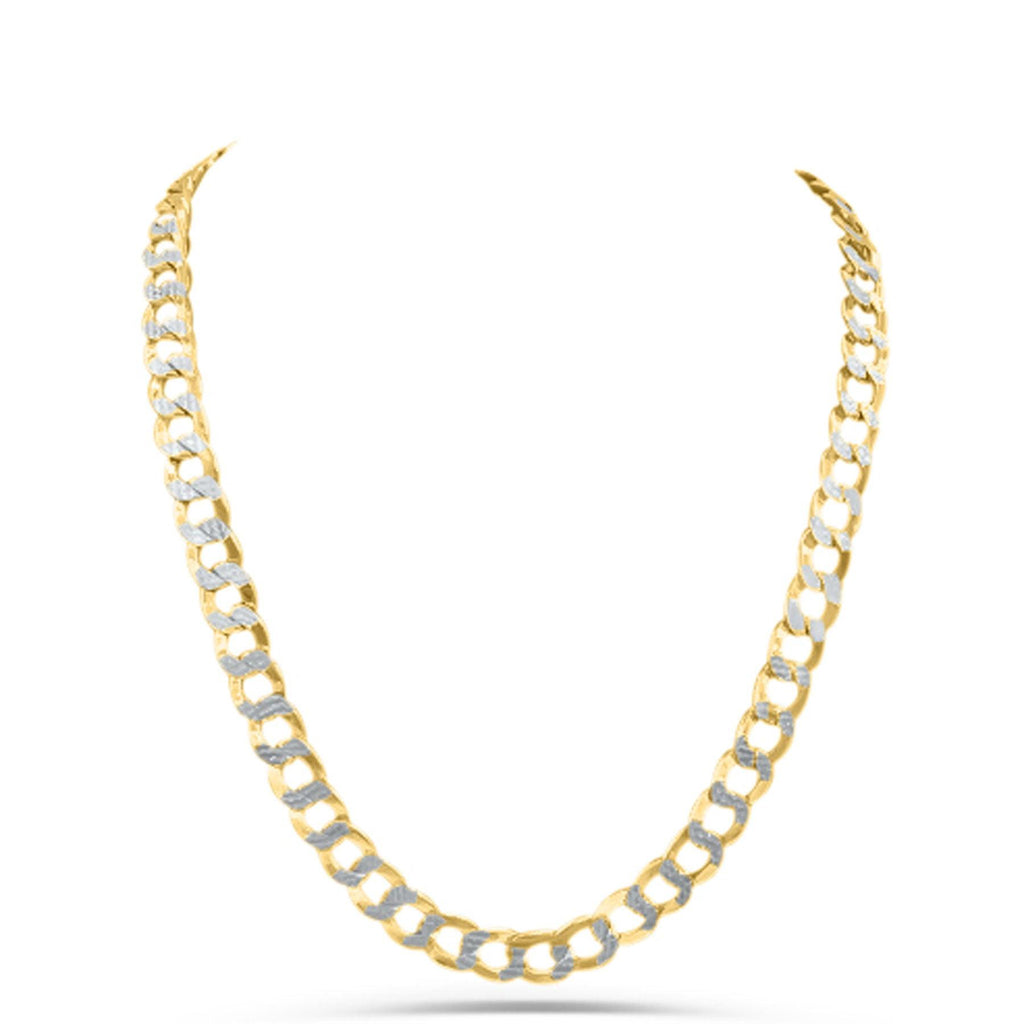 10K Gold- Solid Cuban Link Diamond Cut (Pave) Chain Fantastic Jewelry NYC