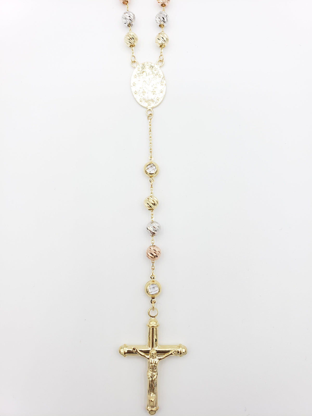 14K Gold- Rosary Chain Tri-Color Fantastic NYC