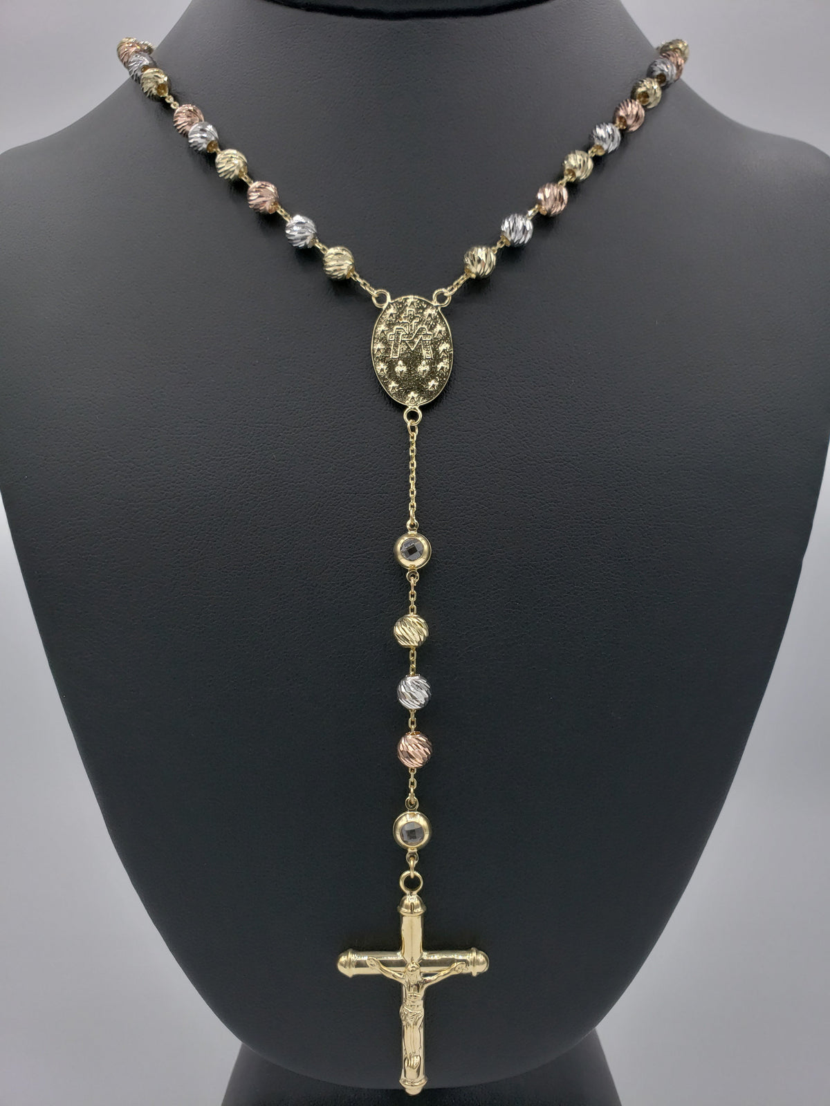 14K Gold- Rosary Chain Tri-Color Fantastic NYC