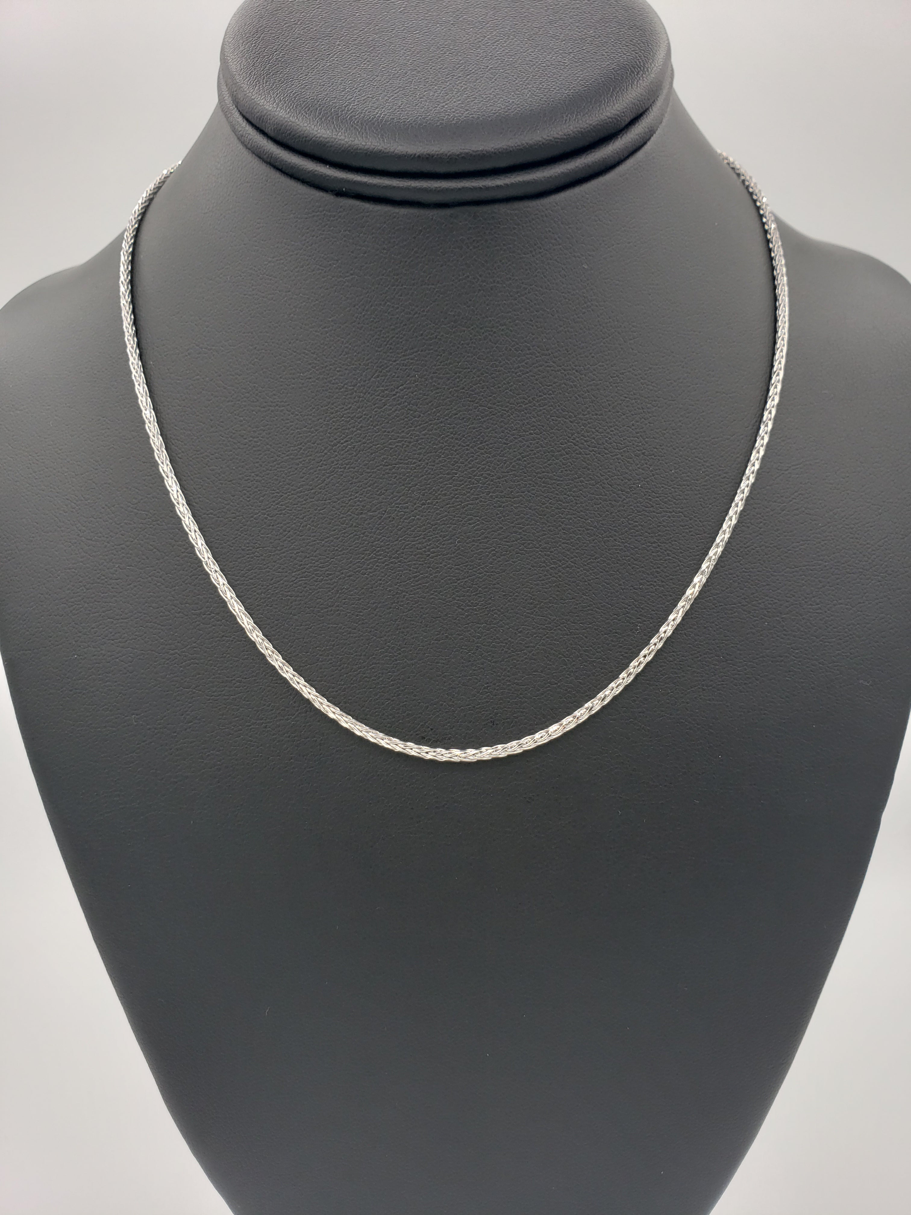 14K Gold- Solid Wheat Chain (White Gold) Fantastic NYC