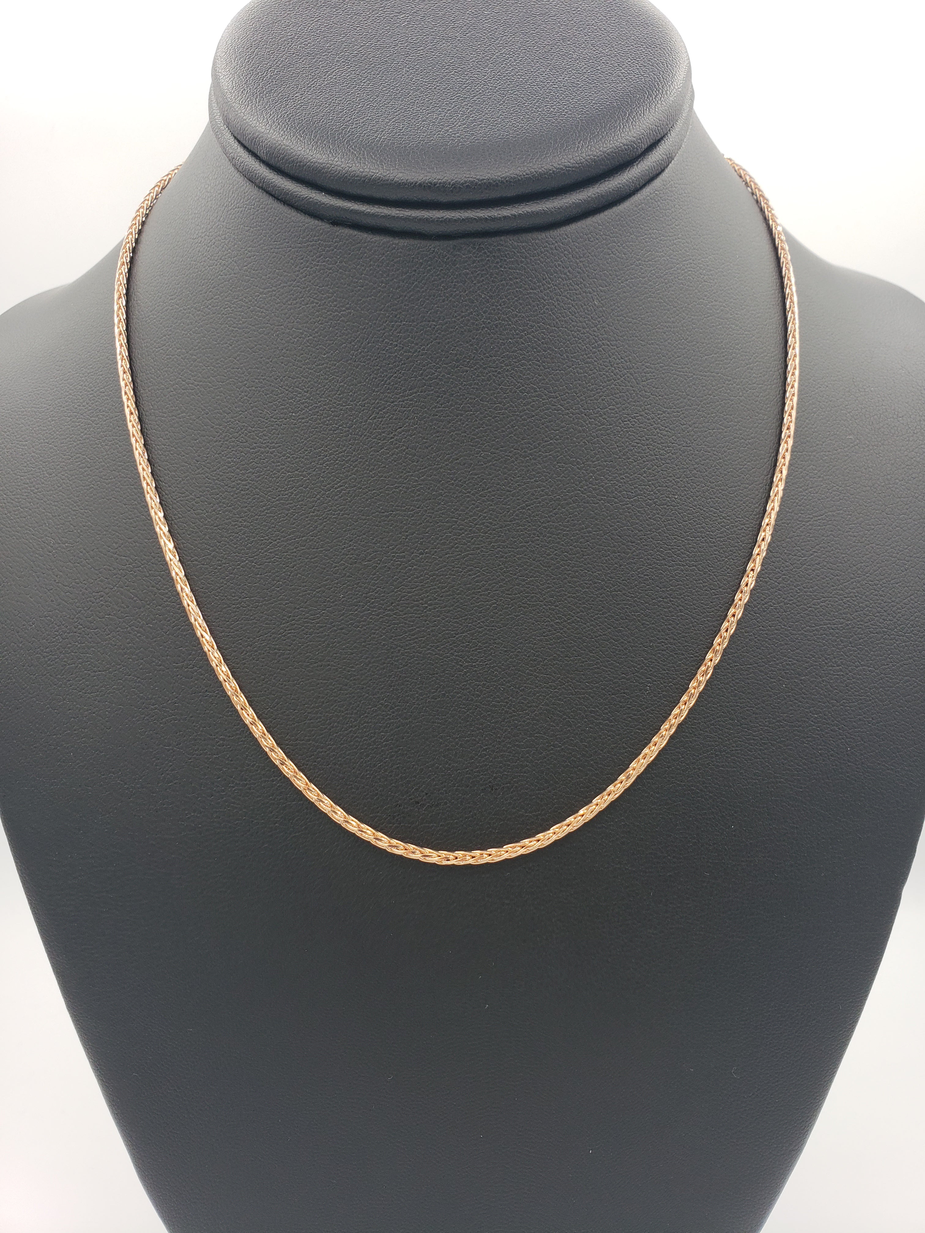 14K Gold- Solid Wheat Chain (Rose Gold) Fantastic NYC