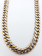 14K Gold- Diamond Miami Cuban Chain Tri-Color (264 Grams) Fantastic NYC