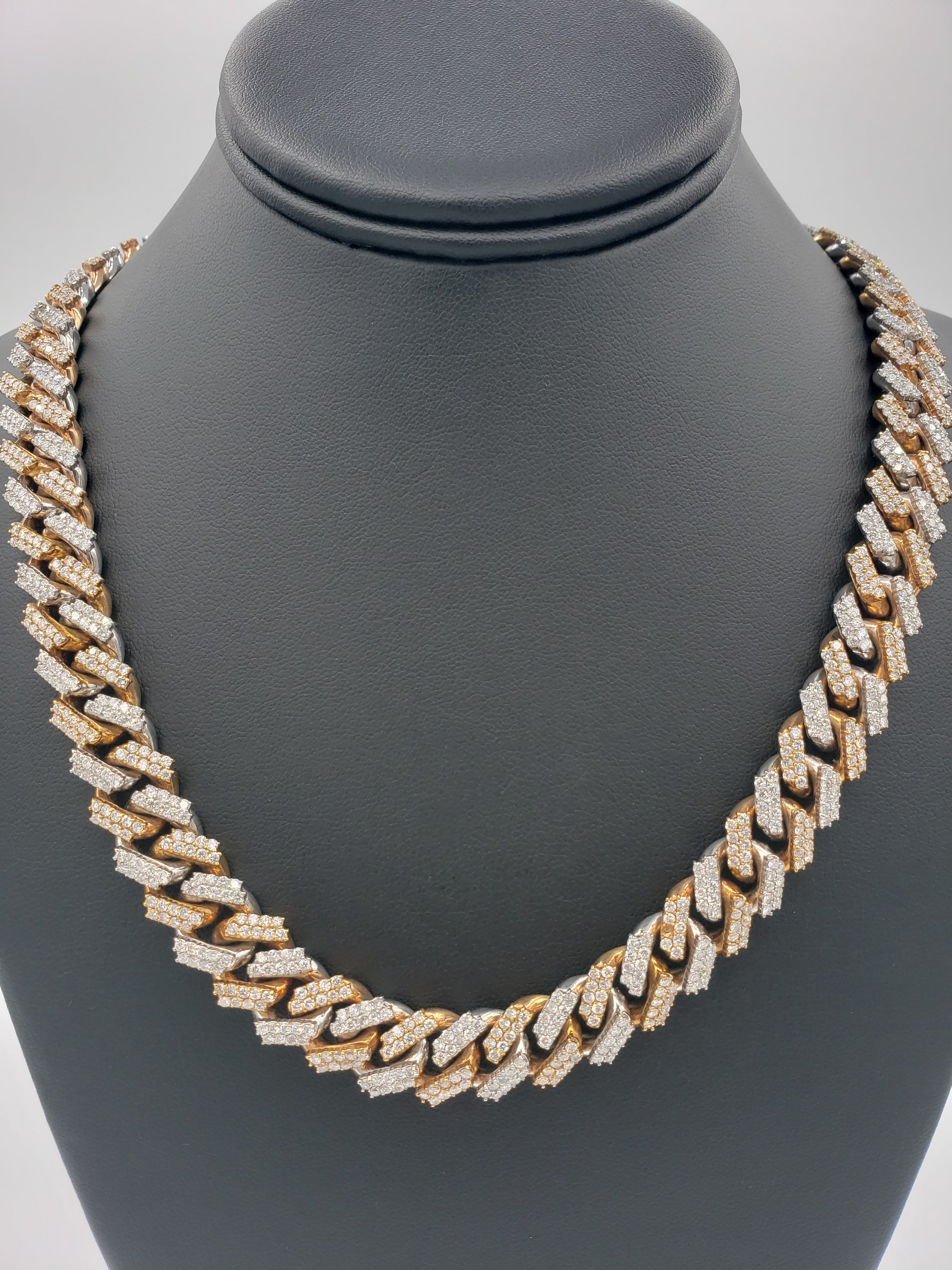 14K Gold- Diamond Miami Cuban Chain Tri-Color (264 Grams) Fantastic NYC