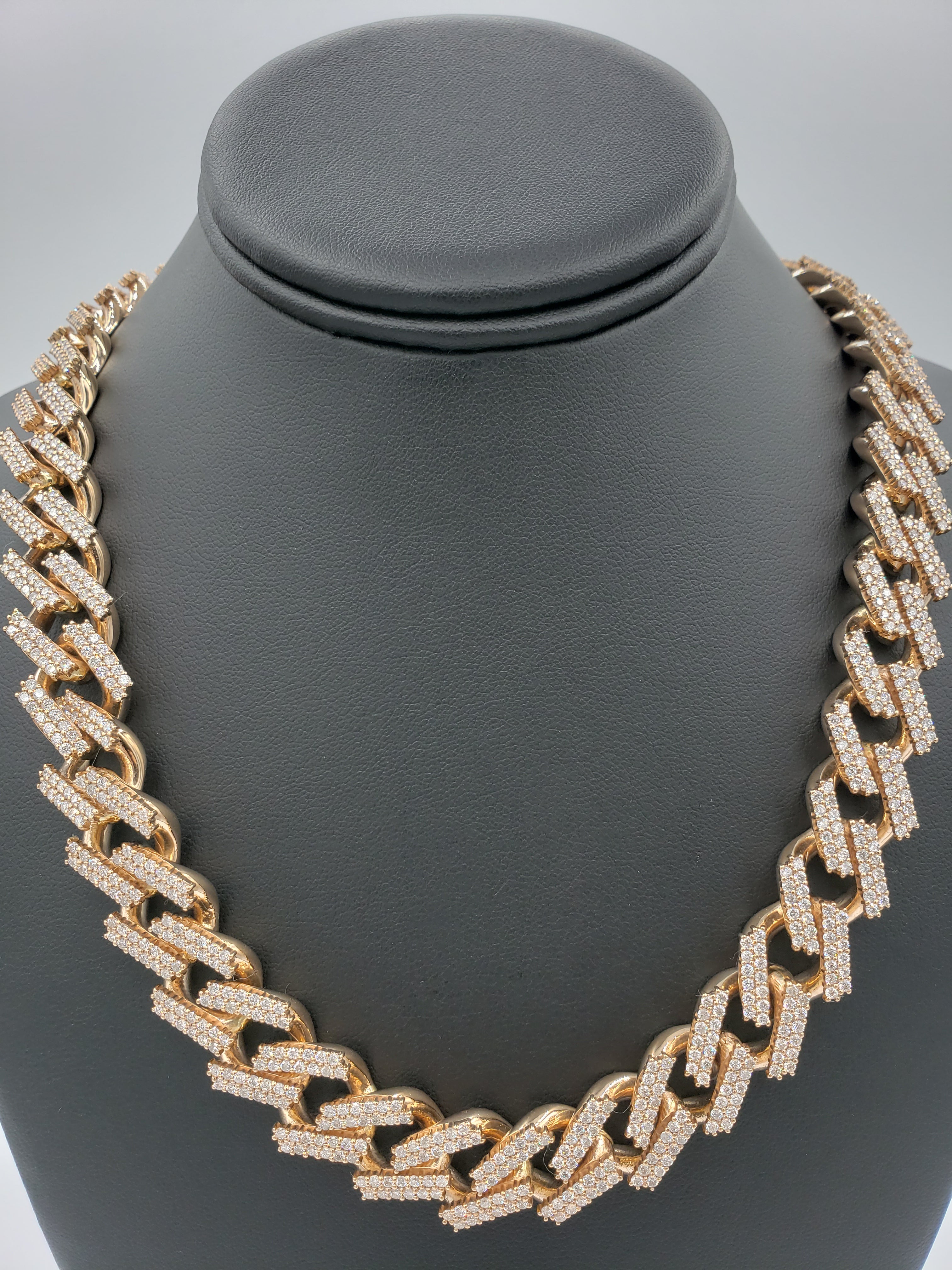 14K Gold- Diamond Miami Cuban Rose Gold Chain (301.1 Grams) Fantastic NYC