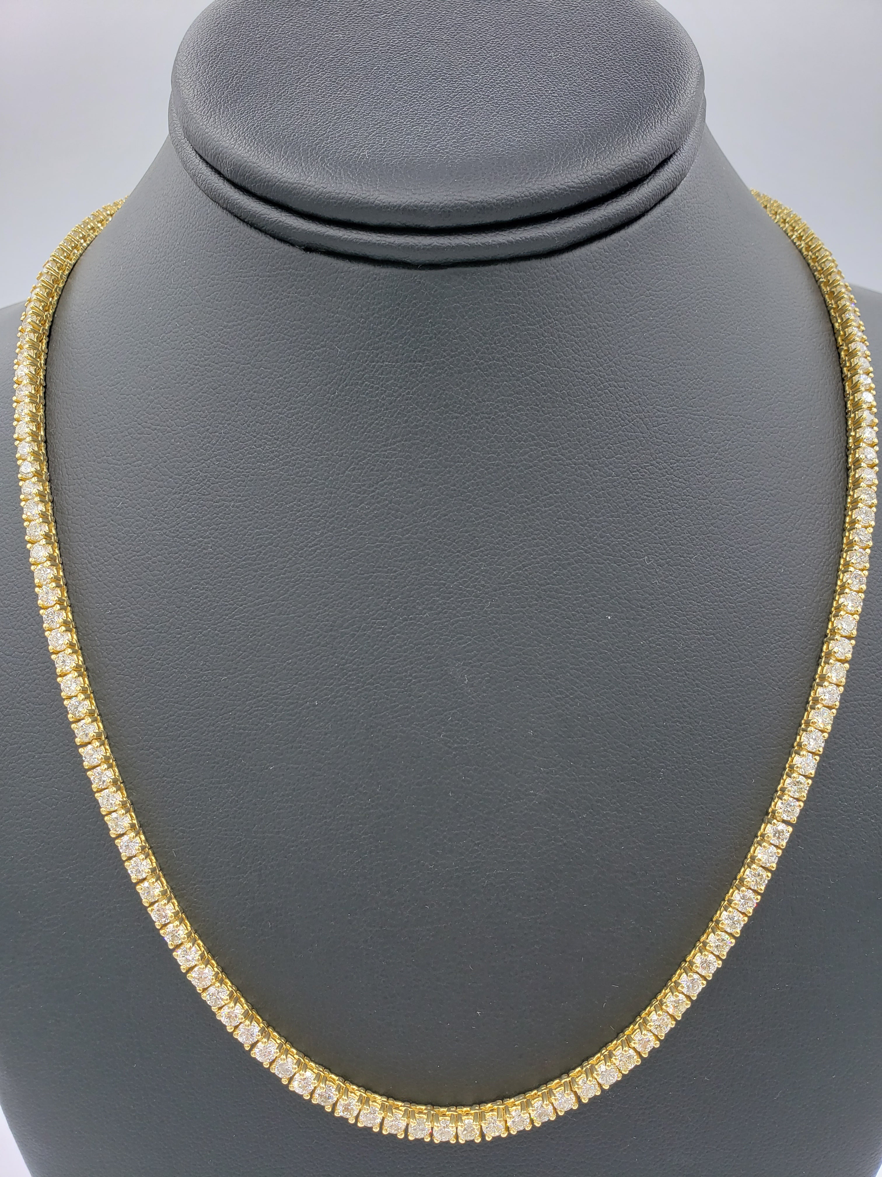 14K Gold- Diamond Tennis Chain 46.8 Grams Fantastic NYC