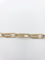 14K Yellow Gold- Diamond Paperclip Chain 73.5 Grams Fantastic NYC