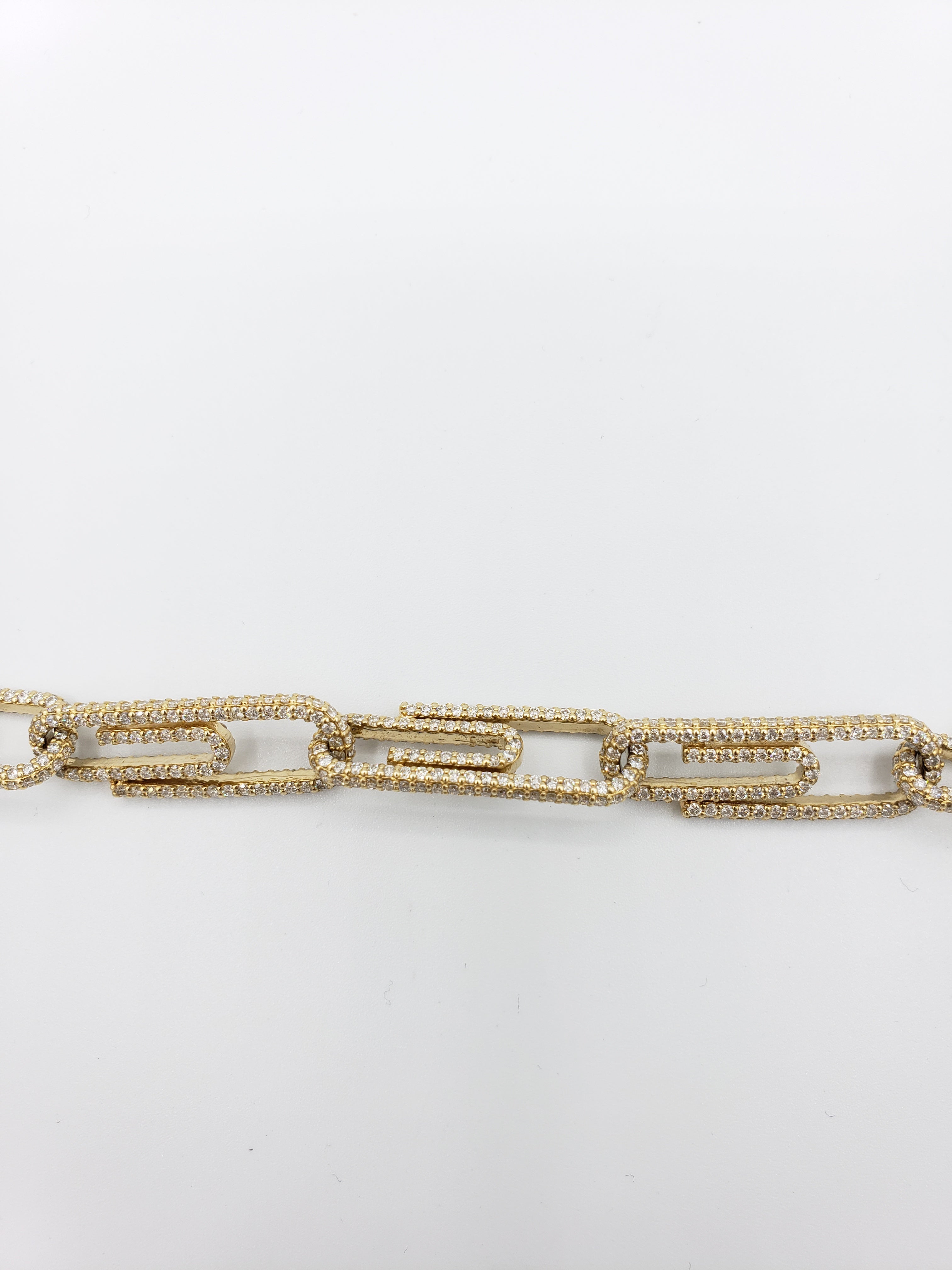 14K Yellow Gold- Diamond Paperclip Chain 73.5 Grams Fantastic NYC