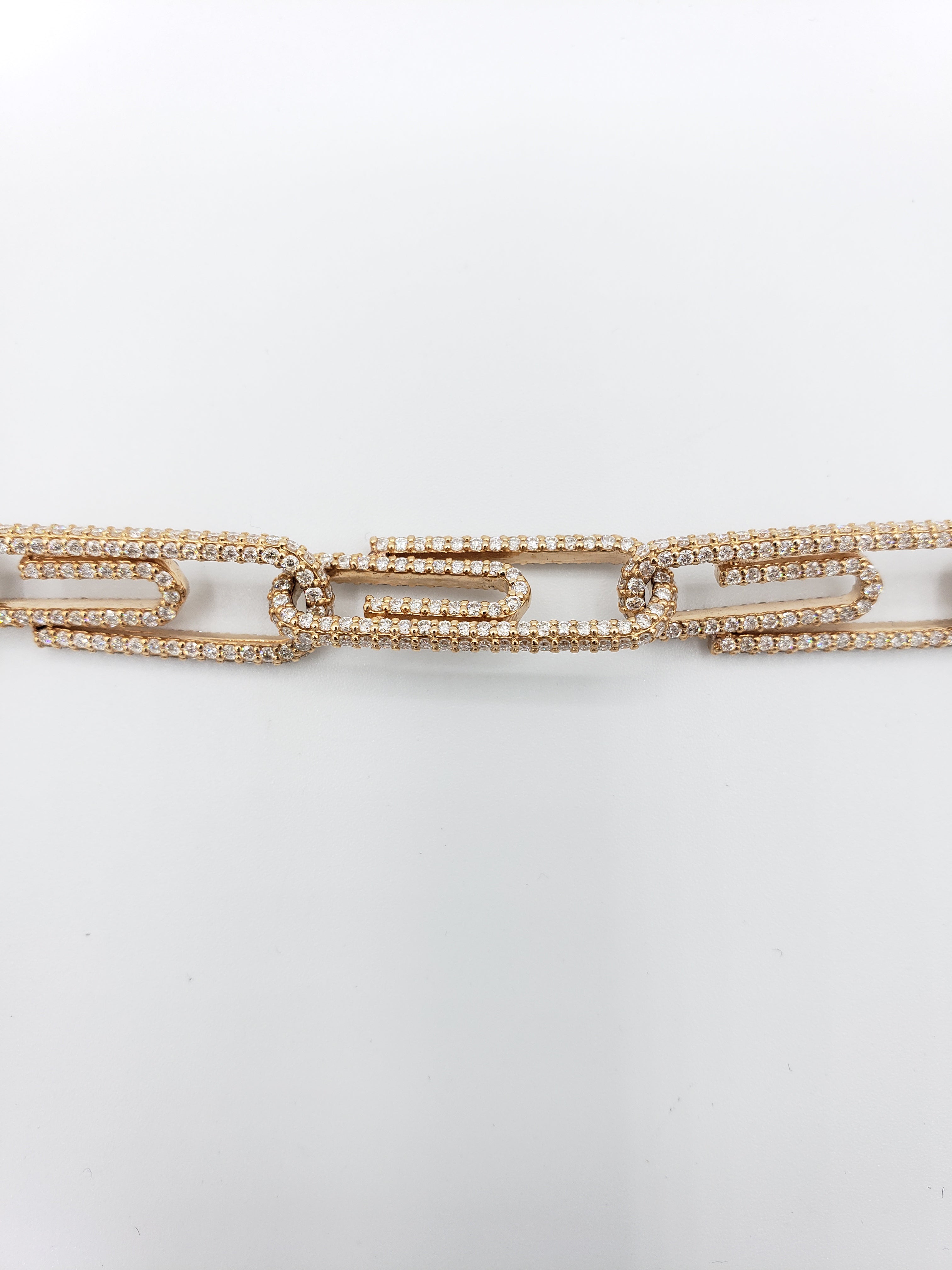 14K Rose Gold- Diamond Paperclip Chain 73.5 Grams Fantastic NYC