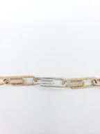 14K Tri-Color Gold- Diamond Paperclip Chain 73.5 Grams Fantastic NYC
