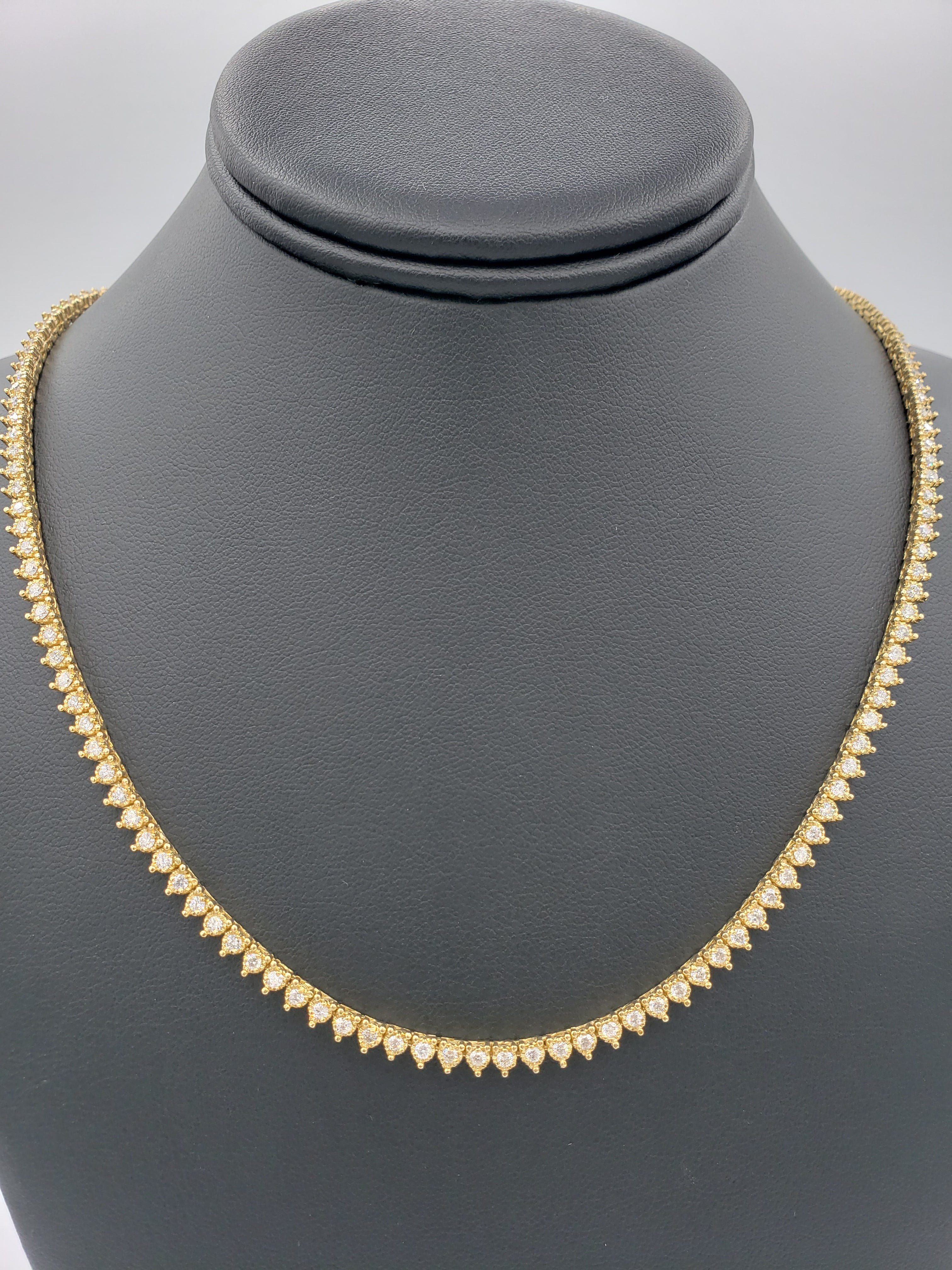 14K Gold- Diamond Pointer Tennis Chain 40.3 Grams Fantastic NYC