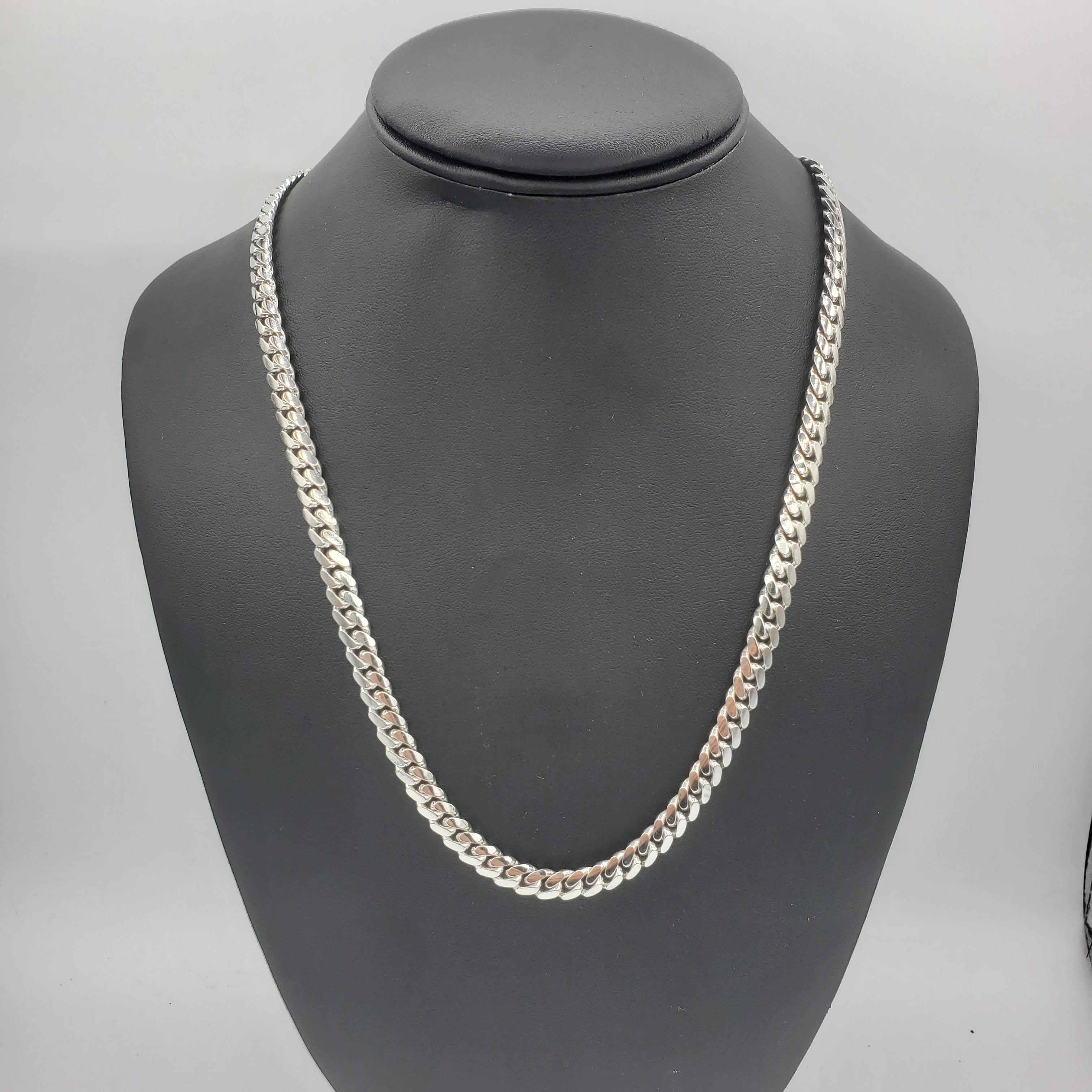 14K Gold- Solid Miami Cuban Chain (White Gold) Fantastic NYC