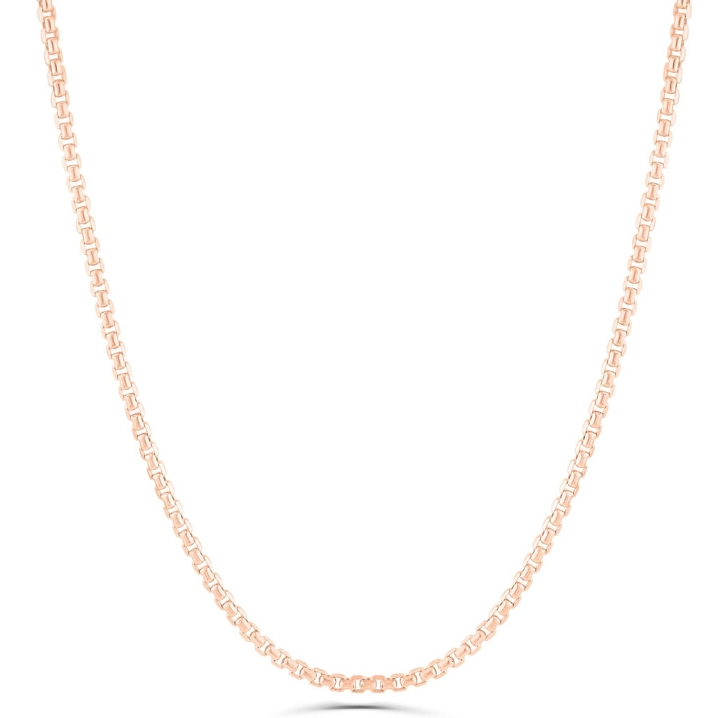 14K Gold- Hollow Box Chain (Rose Gold) Fantastic Jewelry NYC