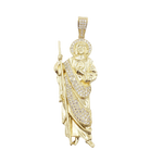 14K Gold- Saint Jude CZ Pendant