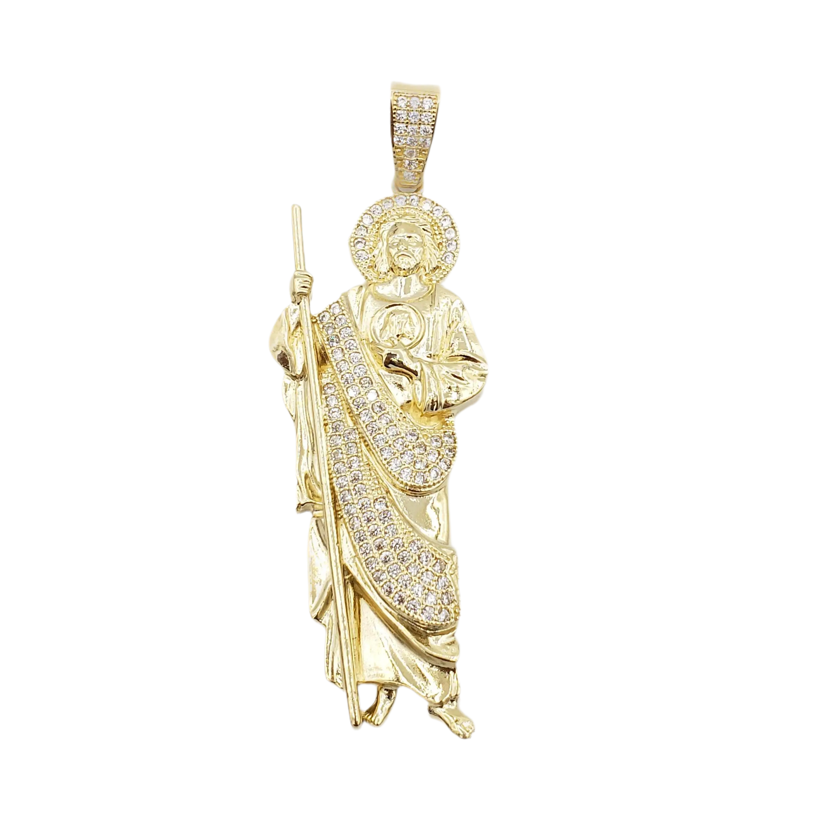 14K Gold- Saint Jude CZ Pendant