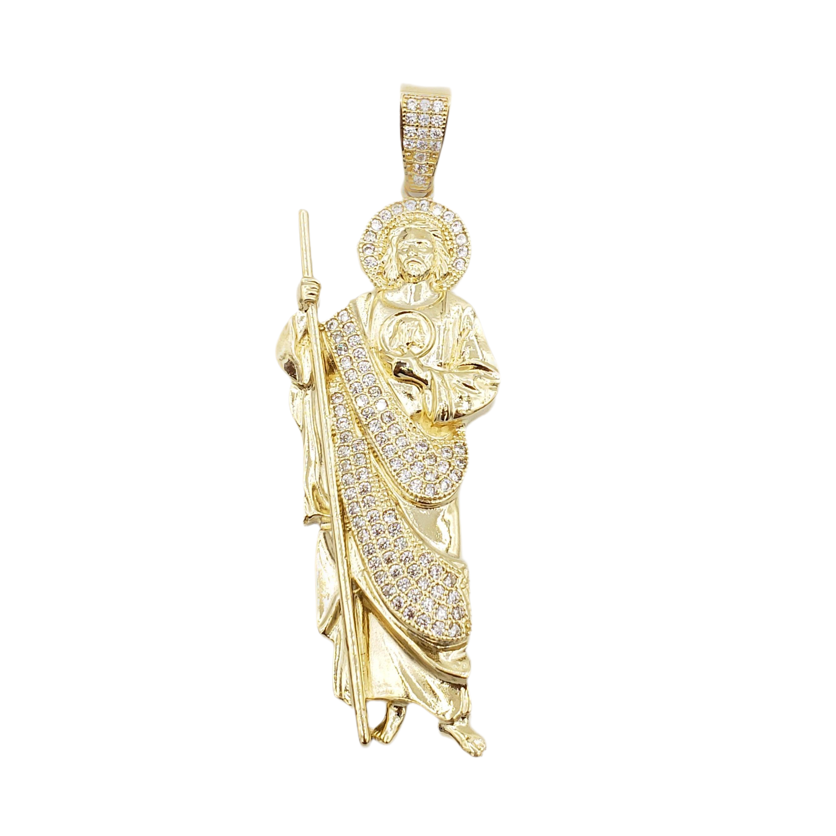 14K Gold- Saint Jude CZ Pendant