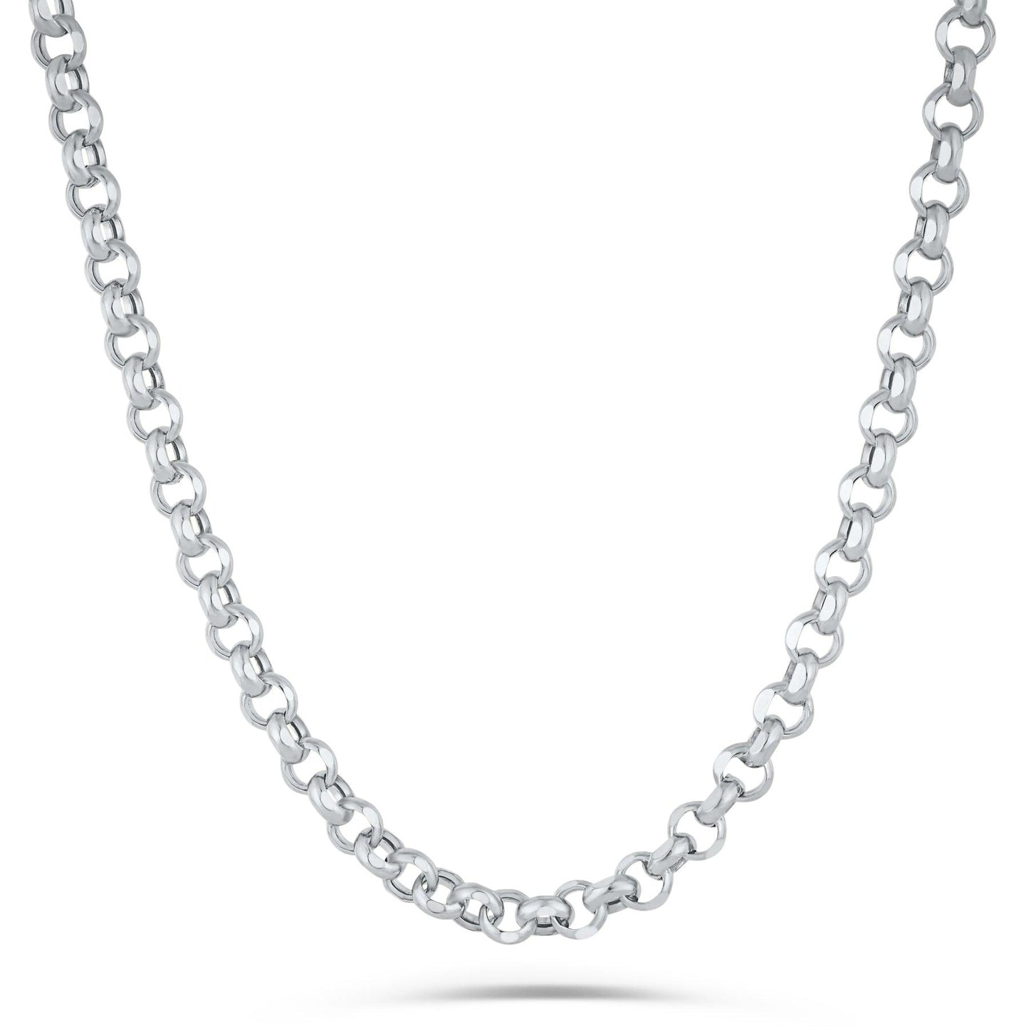 14K Gold- Rolo Chain (White Gold)