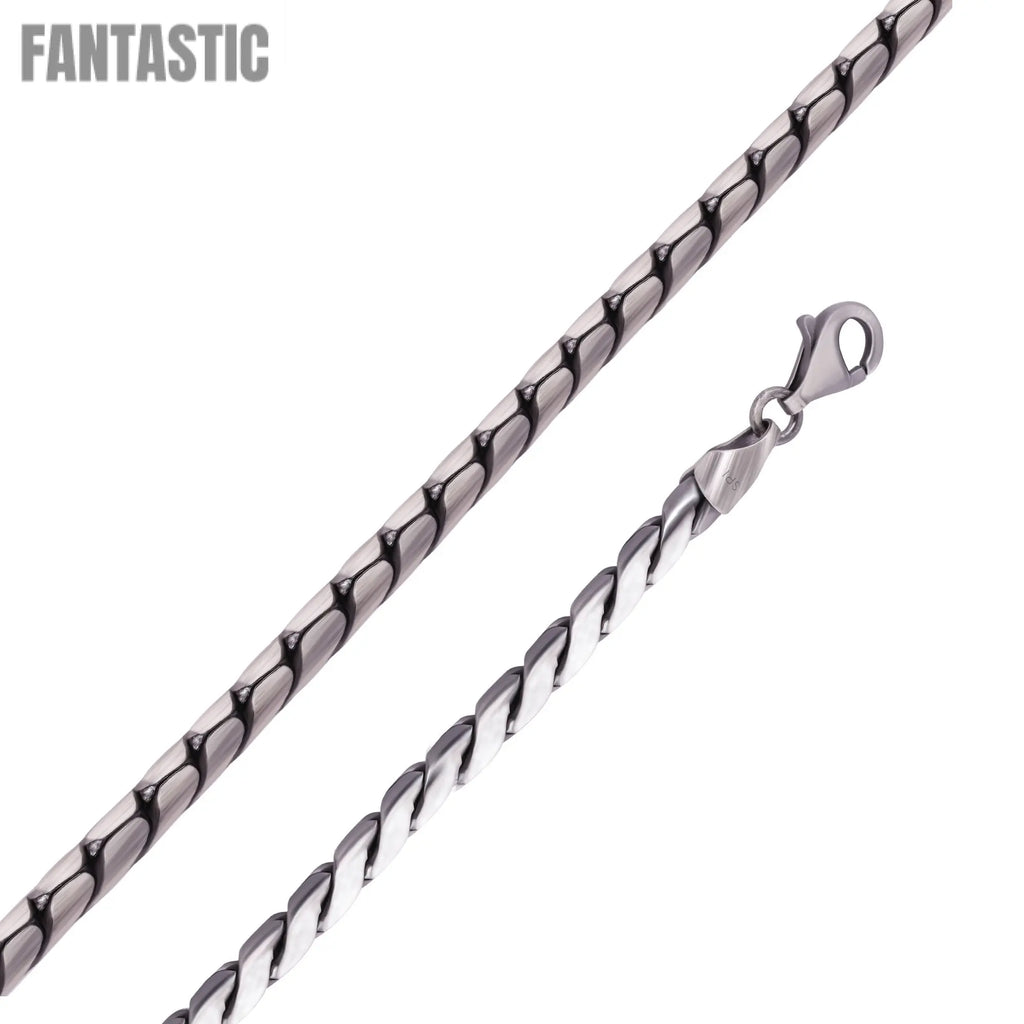 925 Sterling Gun Metal Plated Battuta Rope 180 3.7mm Chain or Bracelet - CH961 Fantastic NYC
