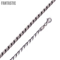 925 Sterling Gun Metal Plated Battuta Rope 180 3.7mm Chain or Bracelet - CH961