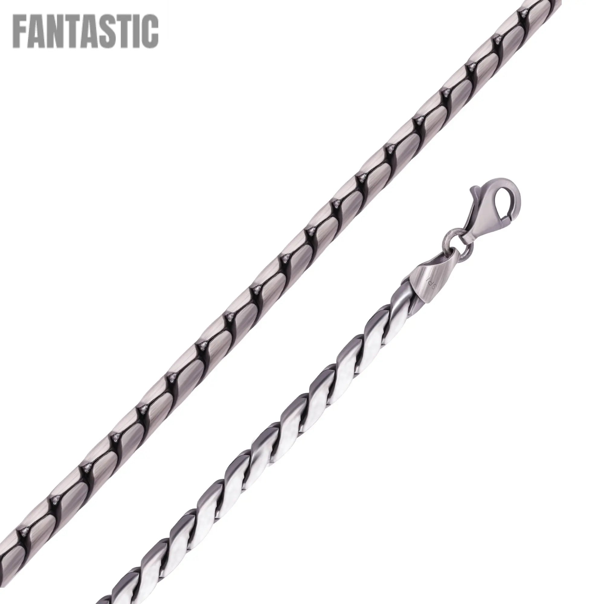 925 Sterling Gun Metal Plated Battuta Rope 180 3.7mm Chain or Bracelet - CH961 Fantastic NYC