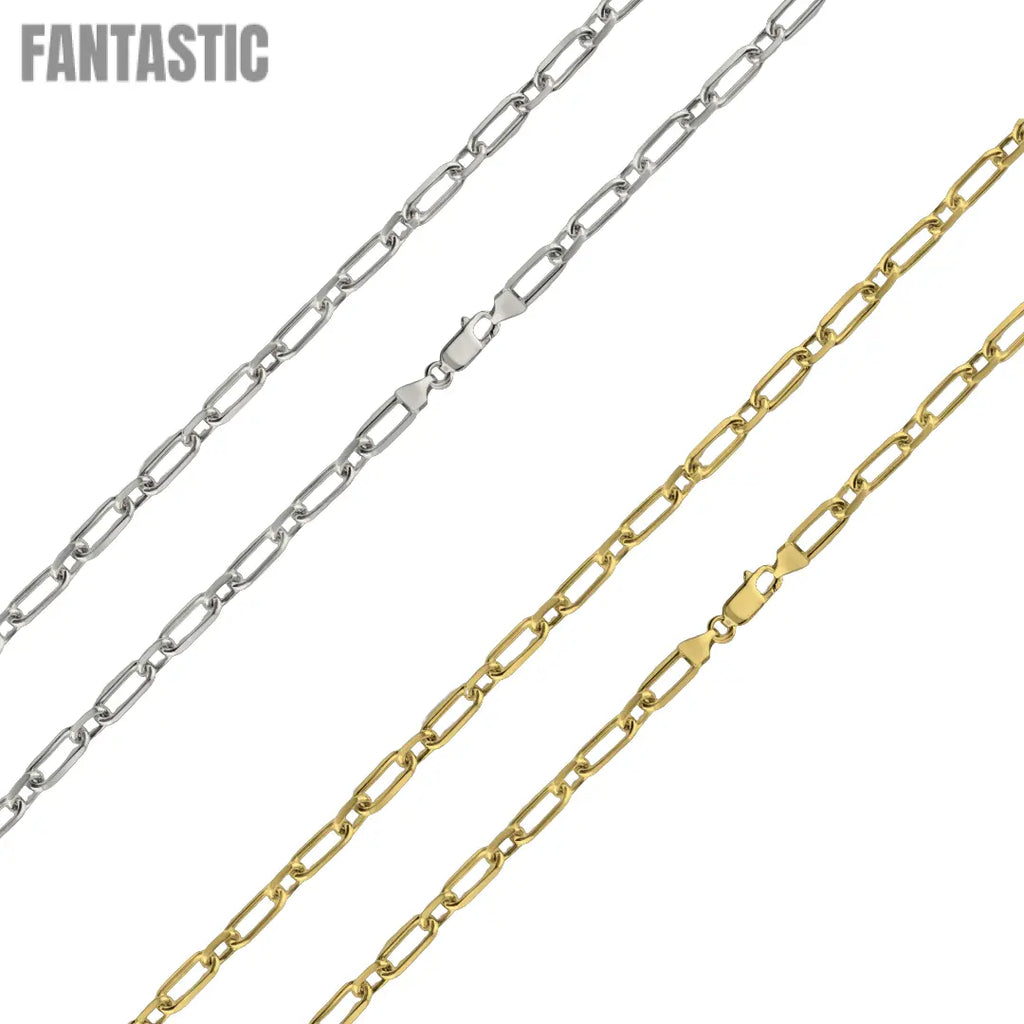 925 Sterling Silver Alternating Link Paperclip Chain Fantastic NYC