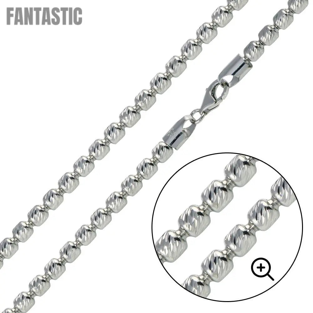 Silver 925 Platinum Plated Barrel Slash Chain 5mm - CH471 PL | Silver Palace Inc. #plating_platinum