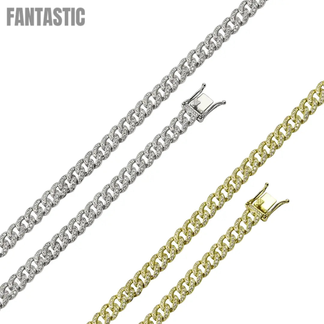 925 Sterling Silver CZ Encrusted Curb Chain or Bracelet Fantastic NYC