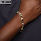 925 Sterling Silver CZ Encrusted Figaro Chain or Bracelet Fantastic NYC