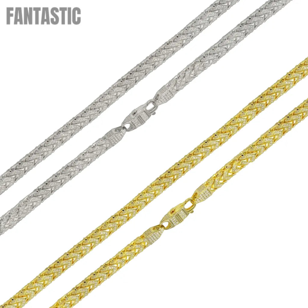 925 Sterling Silver CZ Encrusted Franco Chain or Bracelet Fantastic NYC