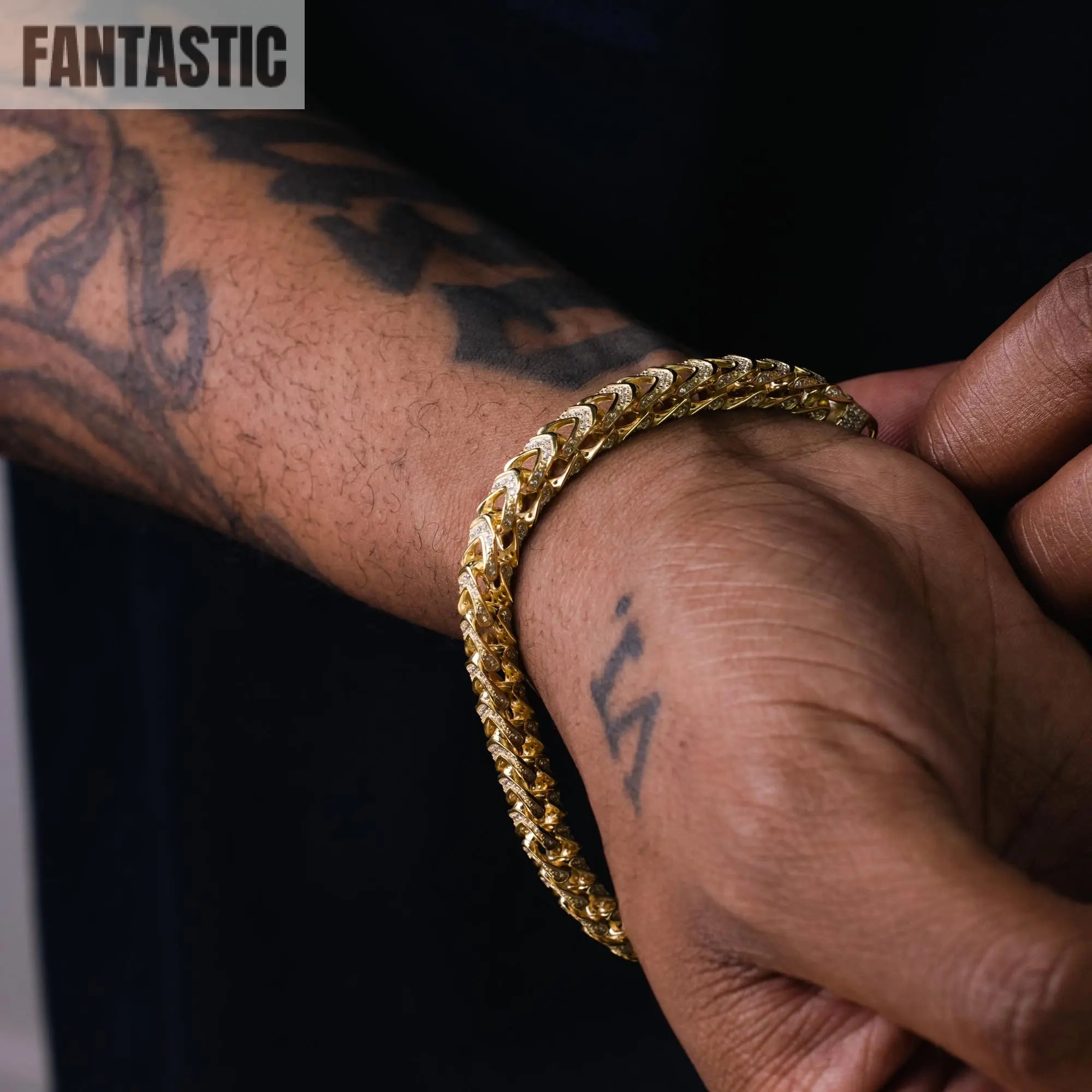 925 Sterling Silver CZ Encrusted Franco Chain or Bracelet Fantastic NYC