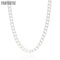 925 Sterling Silver Diamond Cut 10 Sided Square Curb Chain or Bracelet
