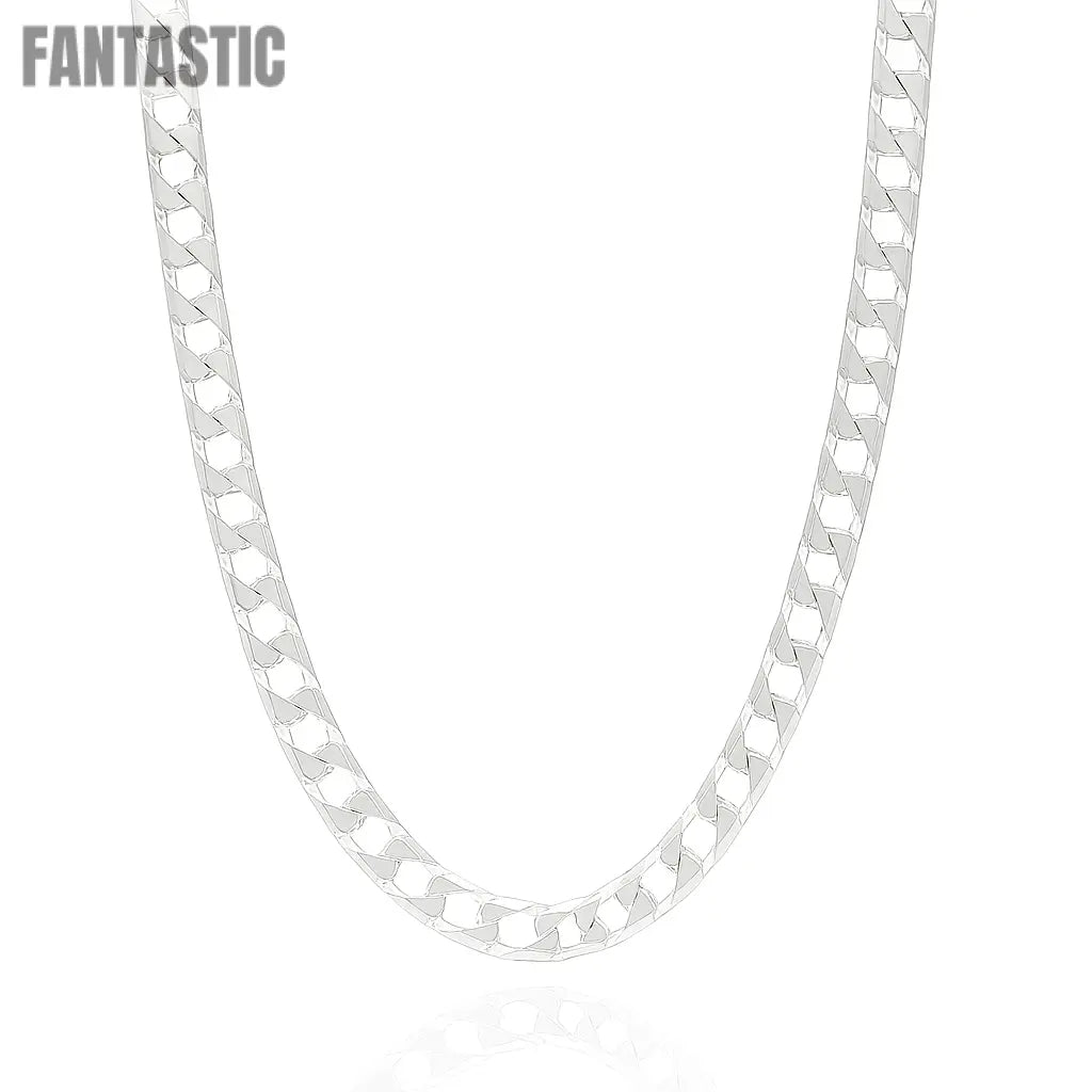 925 Sterling Silver Diamond Cut 10 Sided Square Curb Chain or Bracelet Fantastic NYC