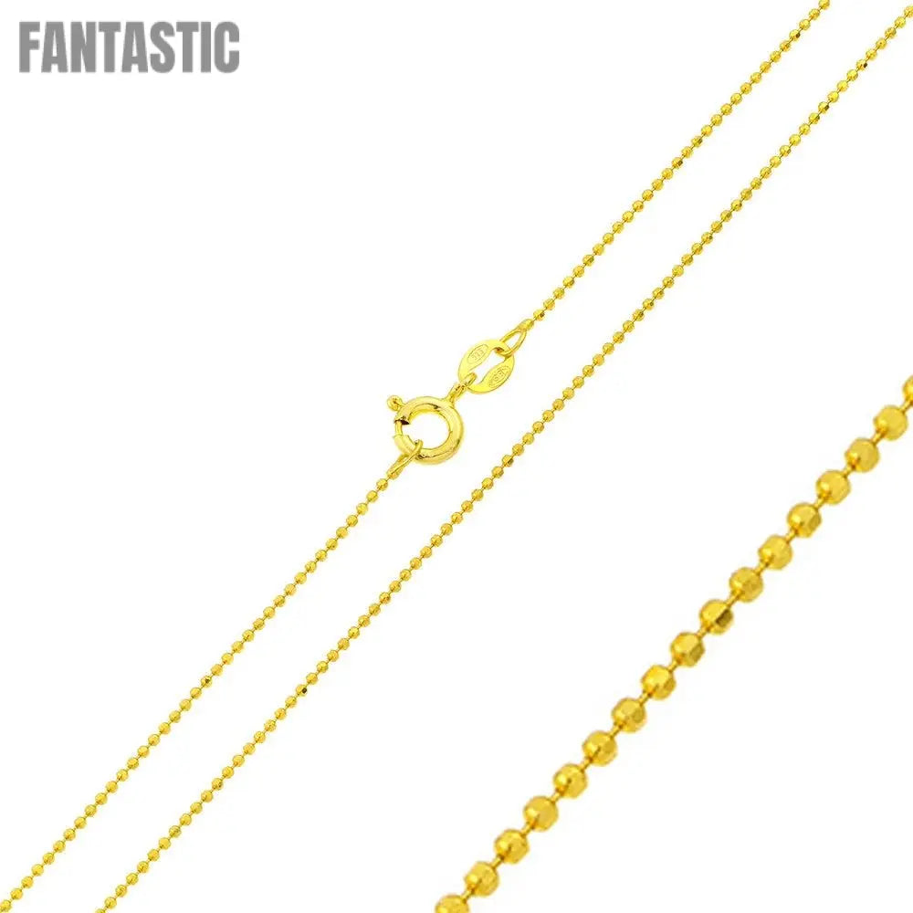 Silver 925 Gold Plated Diamond Cut Bead Chain 1.2mm - CH331 GP | Silver Palace Inc. #plating_gold