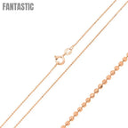Silver 925 Rose Gold Plated Diamond Cut Bead 100 Chain 1mm - CH149 RGP | Silver Palace Inc. #plating_rose gold