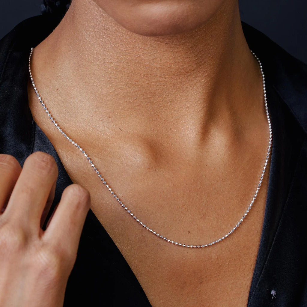 925 Sterling Silver Diamond Cut Bead Chain Fantastic NYC
