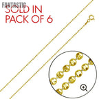 Silver 925 Gold Plated Diamond Cut Bead Chain 1mm - CH330 GP #plating_gold