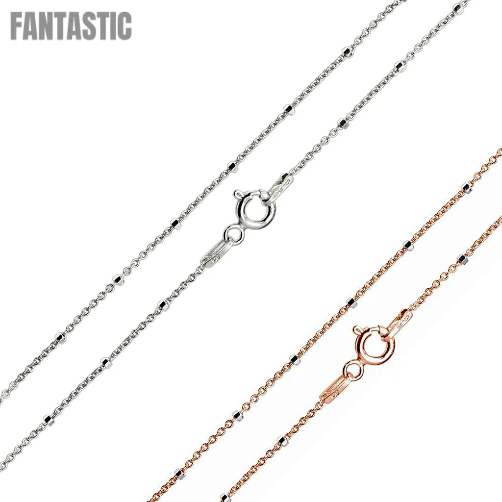 925 Sterling Silver Diamond Cut Beaded Cable Chain Fantastic NYC
