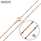 Silver 925 Rose Gold Plated Diamond Cut Beaded Chains 1.4mm - CH180 RH | Silver Palace Inc. #plating_rose gold