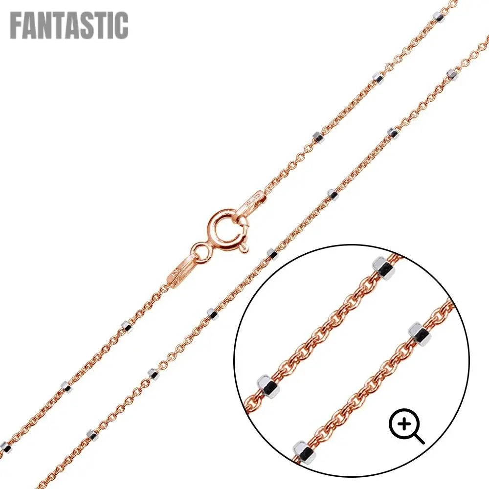 Silver 925 Rose Gold Plated Diamond Cut Beaded Chains 1.4mm - CH180 RH | Silver Palace Inc. #plating_rose gold