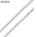 Cadena de eslabones cubanos con corte de diamante y ojo de pájaro, plata de ley 925