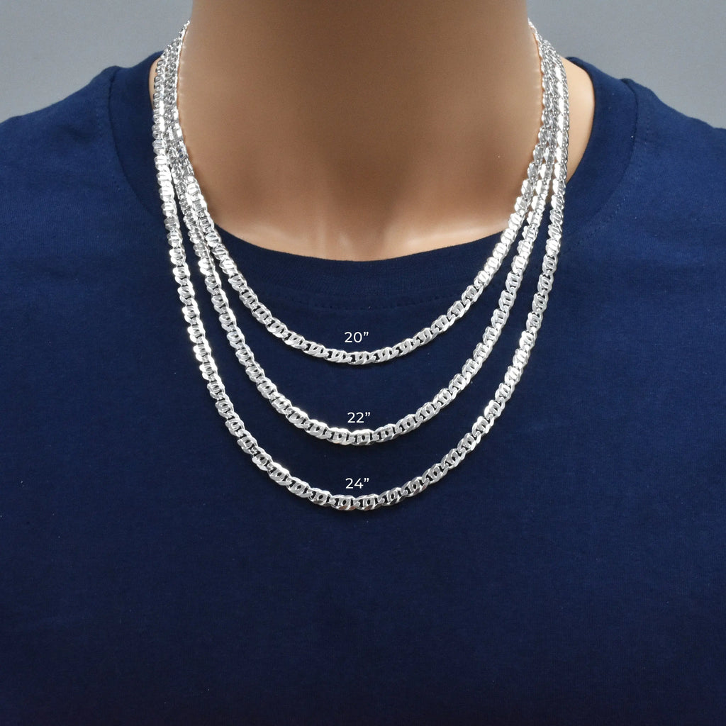 925 Sterling Silver Diamond Cut Bird Eye Curb Chain Fantastic NYC