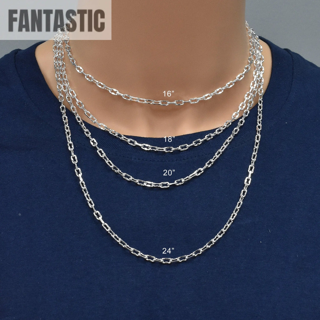 925 Sterling Silver Diamond Cut Dapped 4 Sided Forzatina Chain Fantastic NYC