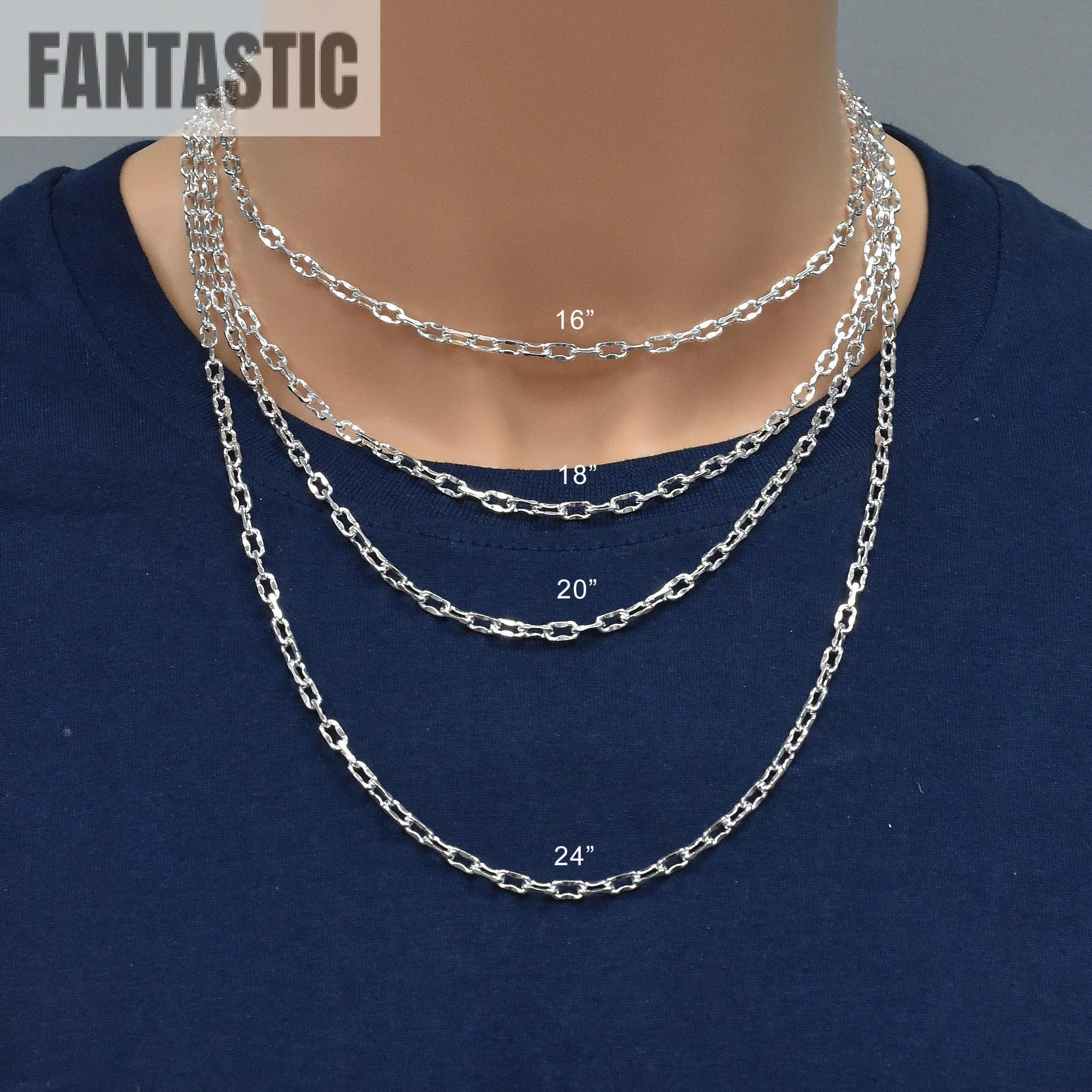 925 Sterling Silver Diamond Cut Dapped 4 Sided Forzatina Chain Fantastic NYC