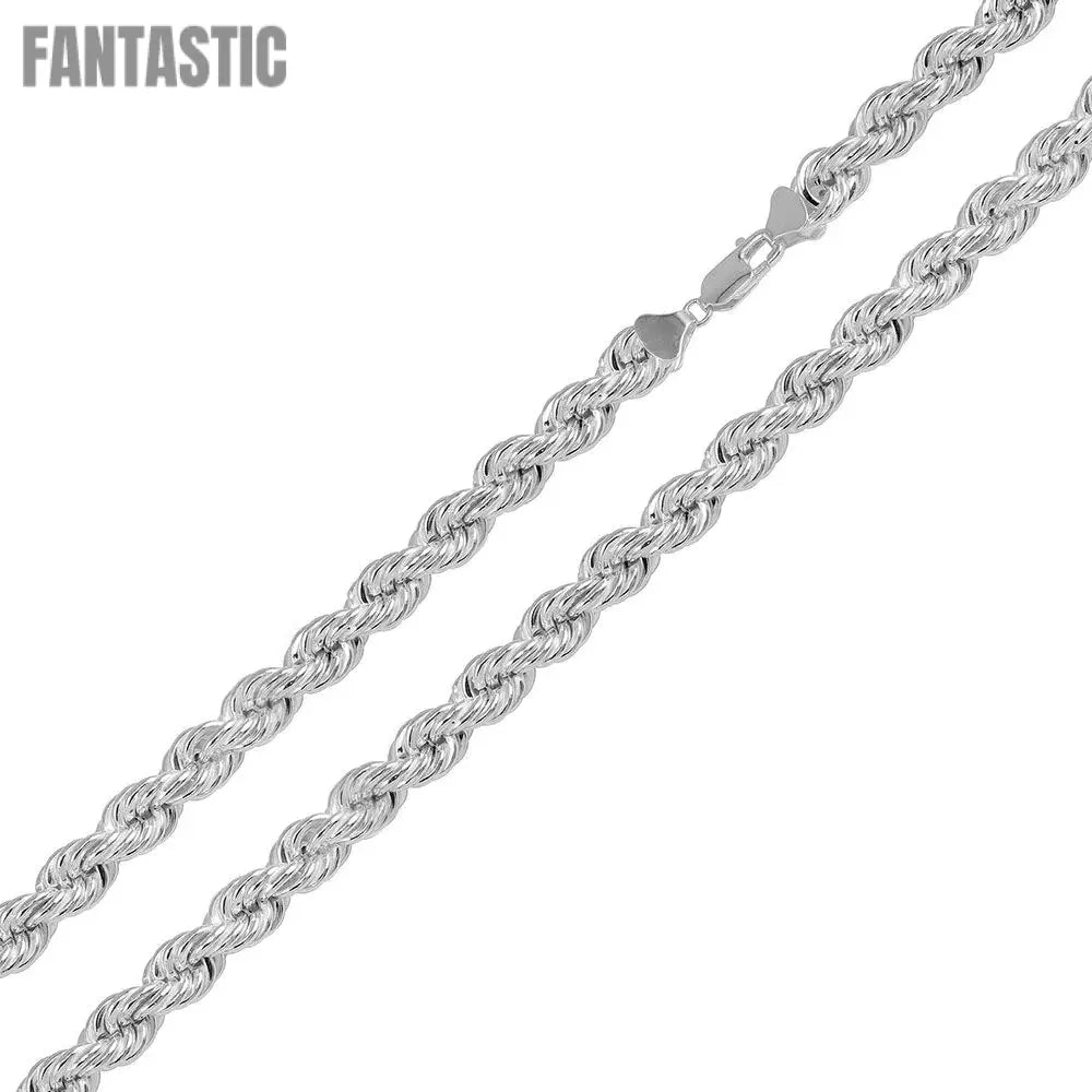 925 Sterling Silver Diamond Cut Hollow Rope Chain Fantastic NYC