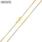 Silver 925 Multi Plated Diamond Cut Jianzhi 025 Chain 2.4mm - CH268 MUL | Silver Palace Inc. #plating_three-tone