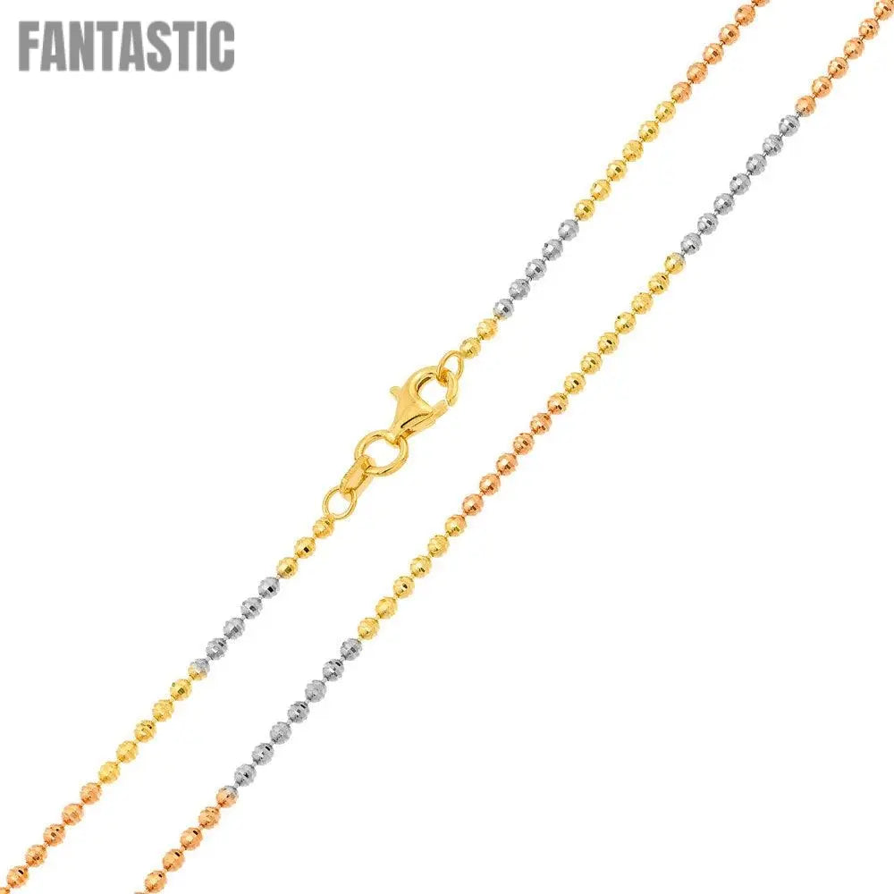 Silver 925 Multi Plated Diamond Cut Jianzhi 025 Chain 2.4mm - CH268 MUL | Silver Palace Inc. #plating_three-tone