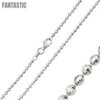 Rhodium Plated Horizontal Diamond Cut Bead 025 Chain 2.5mm - CH106 RH | Silver Palace Inc.  #plating_rhodium