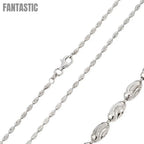 925 Sterling Silver Diamond Cut Oval Curved Bead Chain Fantastic NYC