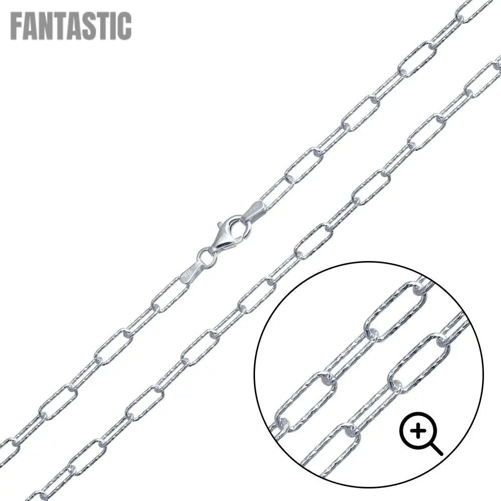 Silver 925 Diamond Cut Paperclip Link Chain 3.2mm - VGC30 SP | Silver Palace Inc. #plating_basic non-plated