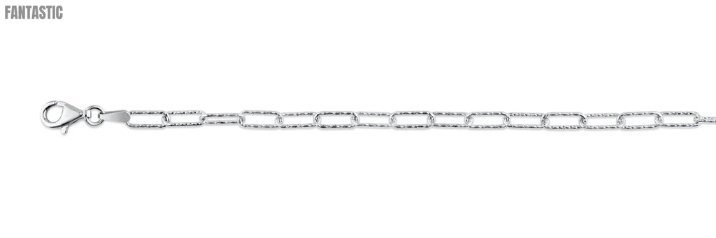 925 Sterling Silver Diamond Cut Paperclip Chain Fantastic NYC